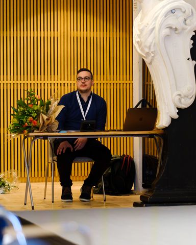 Nizar by the audio booth